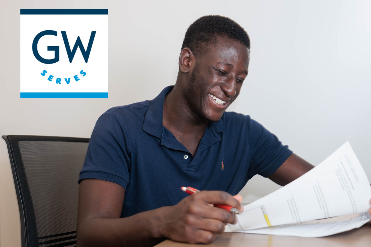 Issouf Diarrassouba is all about making math fun for D.C. Public Schools students. (William Atkins/GW Today)