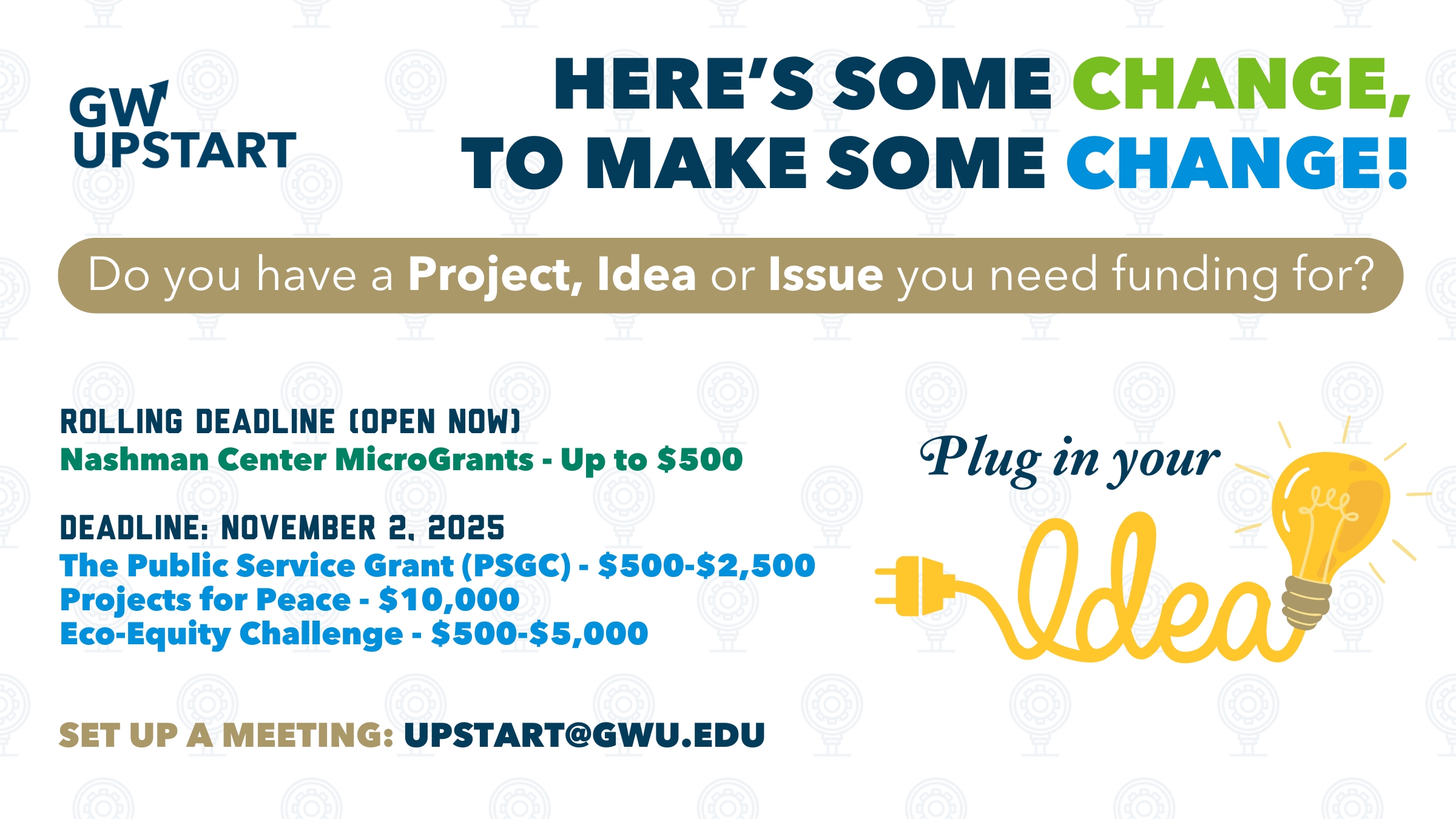 GWupstart Fall 2025 Application Deadlines