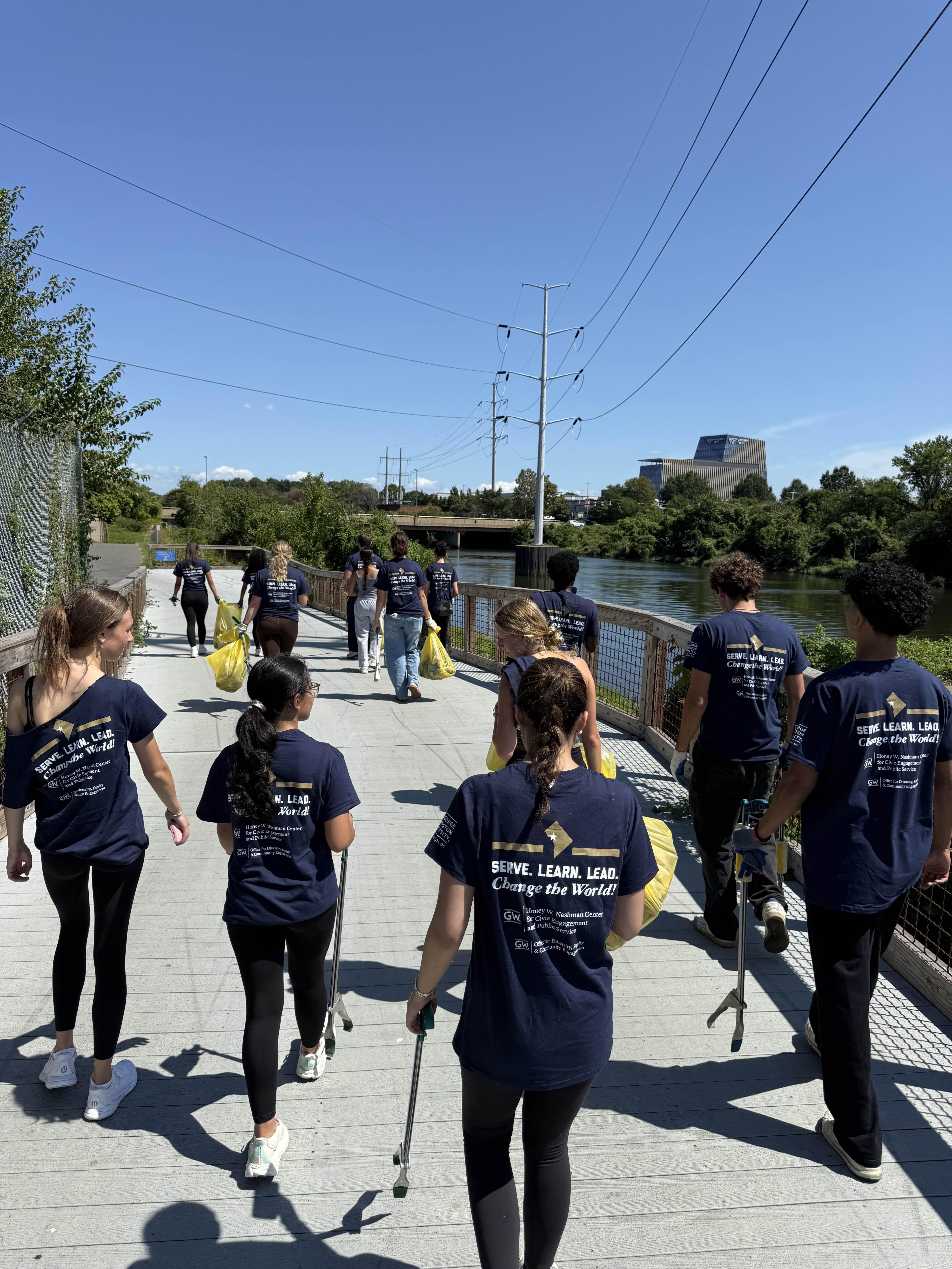 Photos from GW Class of 2029 Serving at partner sites Welcome Day 2025