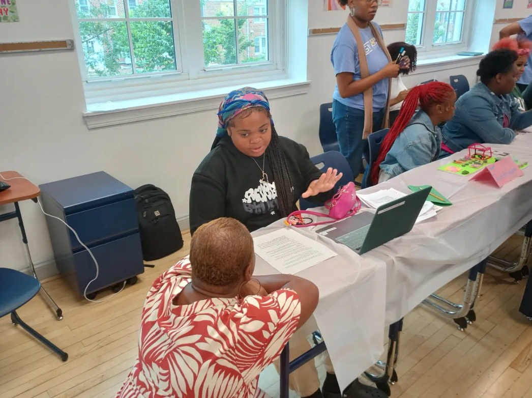 Math Matters students showcasing their summer projects to guests and community members