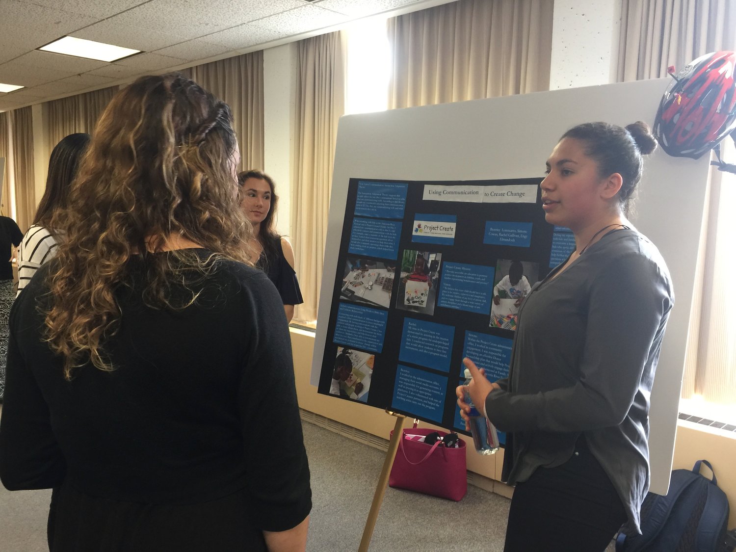 Student presenting to other students